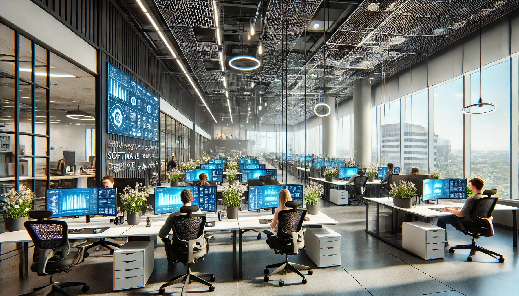 a high-tech software development office has been generated. You can view it above.